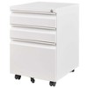 Vynxaria White Utility Storage Cabinets - 3-Drawer Mobile File Cabinet with Lock for Home Office - 3 of 4
