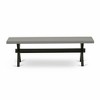 HomeStock X-Style Modern Dining Room Bench with Wood Seat, 60x15x18 Inch, Black/Gray - 3 of 4