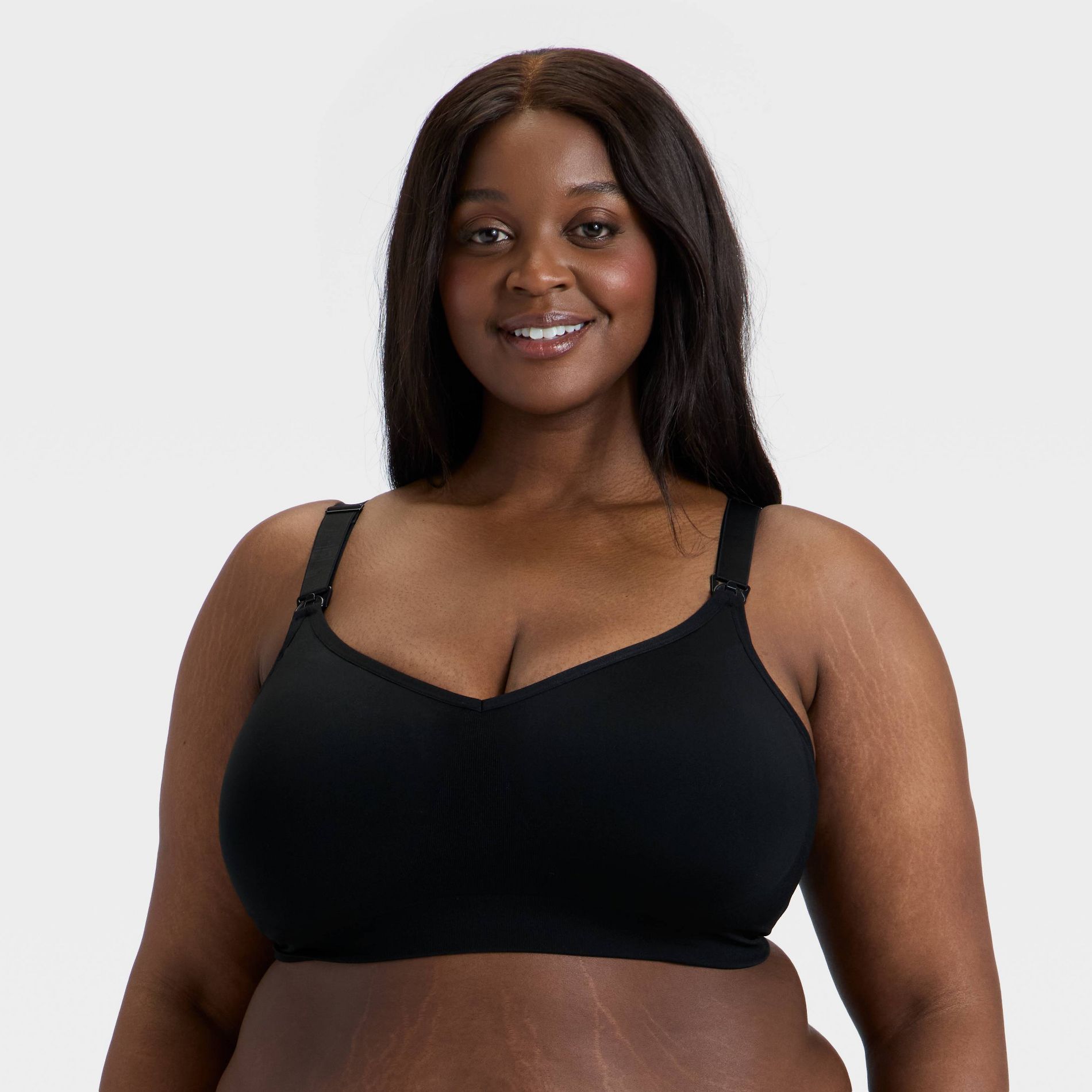 Women's Nursing Lightly Lined Seamless Bralette - Auden™ Black XXL