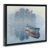 Stupell Industries Foggy Boat Lake Reflection Black Framed Floater Canvas Wall Art - 3 of 4