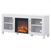 White TV Stand with Log Fireplace Insert - Henn&Hart - 4 of 4