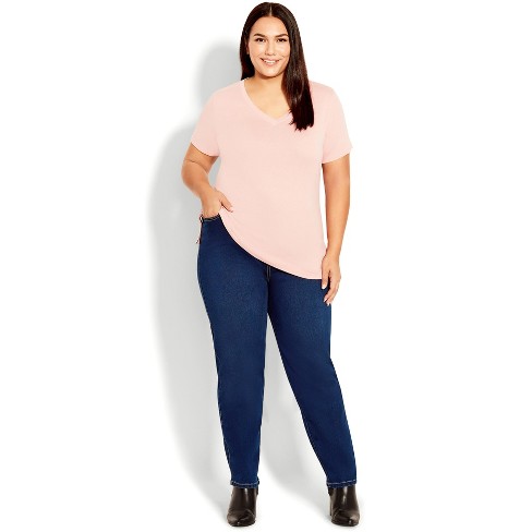 Women's plus size straight leg clearance jeans