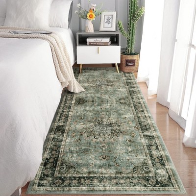 Area Rug Living Room, Vintage Washable Non-Slip Rugs, Carpet for Bedroom, Kitchen, Hallway, Dining Room