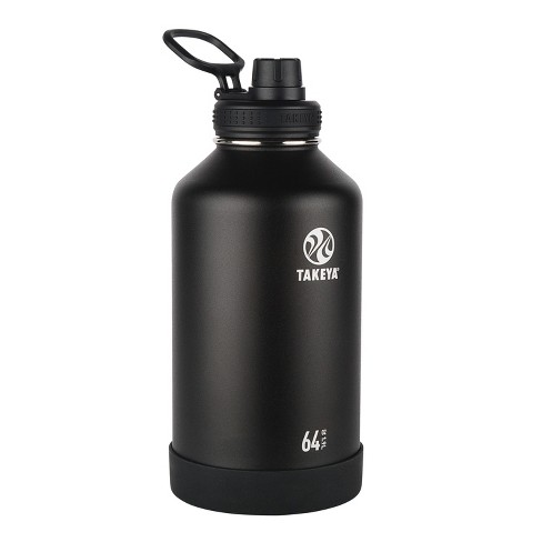 Takeya 64oz Actives Insulated Stainless Steel Water Bottle With Spout Lid Black Target