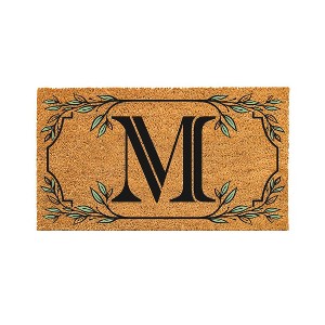 28" x 16" Monogram Coir Mat, Letter  "M" - 1 of 4