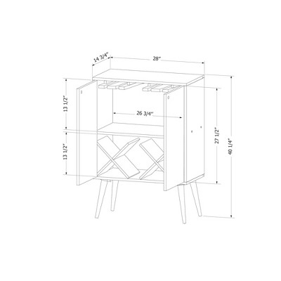 Scandinavian Natural Wood Buffet with Wine Glass & Bottle Storage