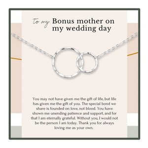 HOPE LOVE SHINE Bonus Mom Wedding Gift – Sterling Silver, 14k Gold & Pearl Necklace from Bride, Jewelry for Stepmom or Bonus Mother - 1 of 4
