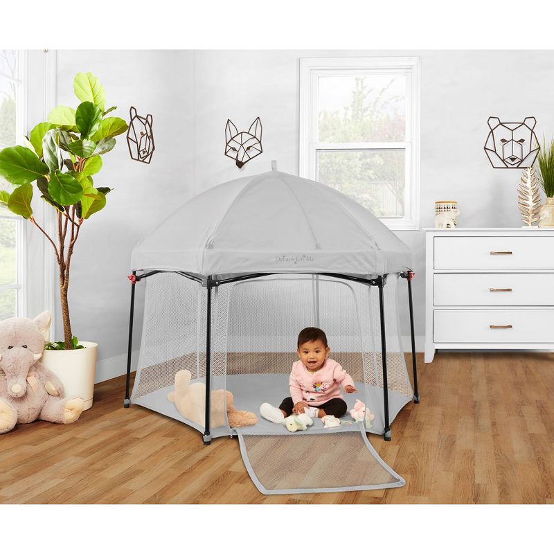 Dream On Me Onyx Playpen Set with Canopy, 5 of 6