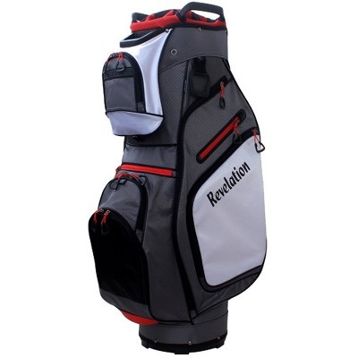 Revelation Golf "The General" Deluxe Cart Bag 14-way Top -Black / Grey / Red