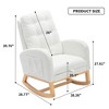 Accent Rocking Chair With Footrest, Modern High Back Lounge Chair Wood Rocking Legs, Leisure Rocking Recliner For Home Living Room Bedroom Office - 3 of 4