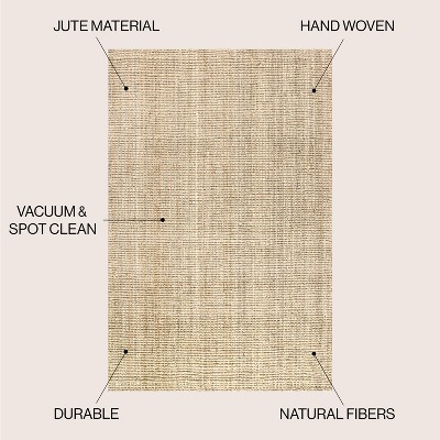 Ivory Braided Handmade Reversible Jute 8' x 10' Rug