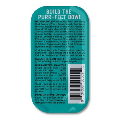 Boat To Bowl Seafood and Cod Fish Flavor Pate Recipe Wet Cat Food - 3.17oz, 4 of 14