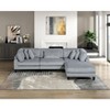 Gulches Gray Corduroy Cocktail Ottoman - 40"¡Á40"¡Á20"H, 300LB Capacity, Solid Wood Legs (Black Finish), Modular Sectional Piece for Living Room (1pc) - 4 of 4