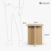 Stead Square Fluted Accent Side Table, Pedestal Drink Table, Modern Home, Bedroom, and Living Room Furniture (Natural Oak) - 2 of 4