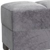 HomeRoots 52" Gray and Brown Microfiber Storage Ottoman - 4 of 4