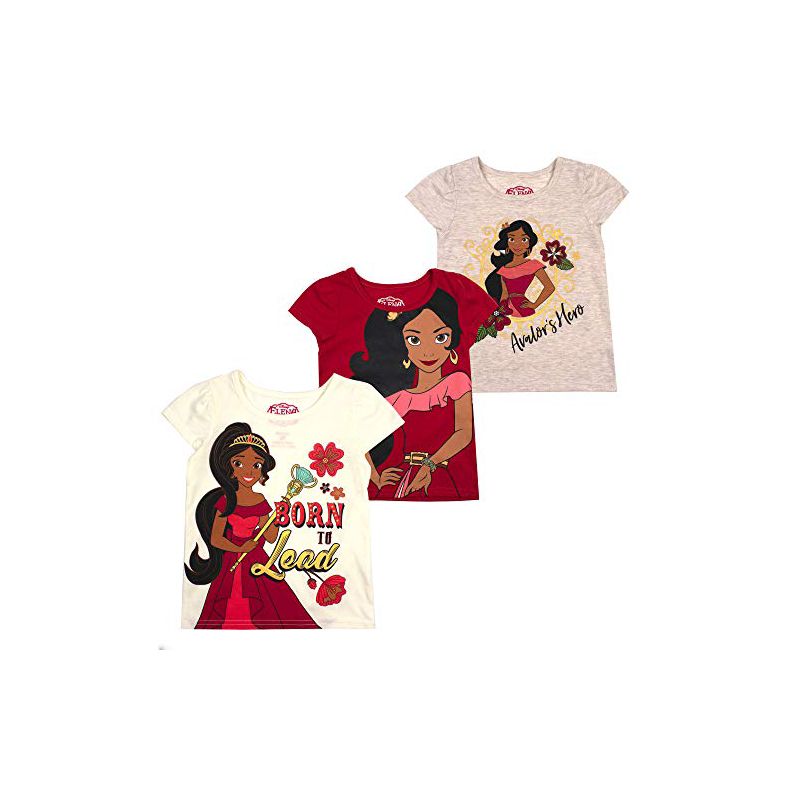 Disney Girl's 3-Pack Elena of Avalor Short Sleeve Graphic Tees for Kids, 1 of 5
