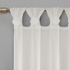 Flower Tab Top Solid Window Panel, Lightweight Faux Linen Semi-Sheer Fabric Light Filtering Curtain For All Decor Styles, Valentine's Day Gifts - 4 of 4