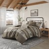 5Pcs Comforter Set Southwestern Lodge Bedding with Embroidered Pillows, All Season Herringbone Polyester - 2 of 4