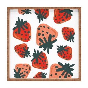 Oris Eddu Strawberry Lush Rectangular Bamboo Tray - Deny Designs - 1 of 2