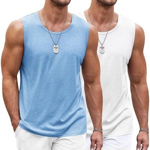 COOFANDY Men's Workout Tank Top 2 Pack Casual Soft Sleeveless Gym Muscle Shirts Bodybuilding Tee S-XXL - 1 of 4