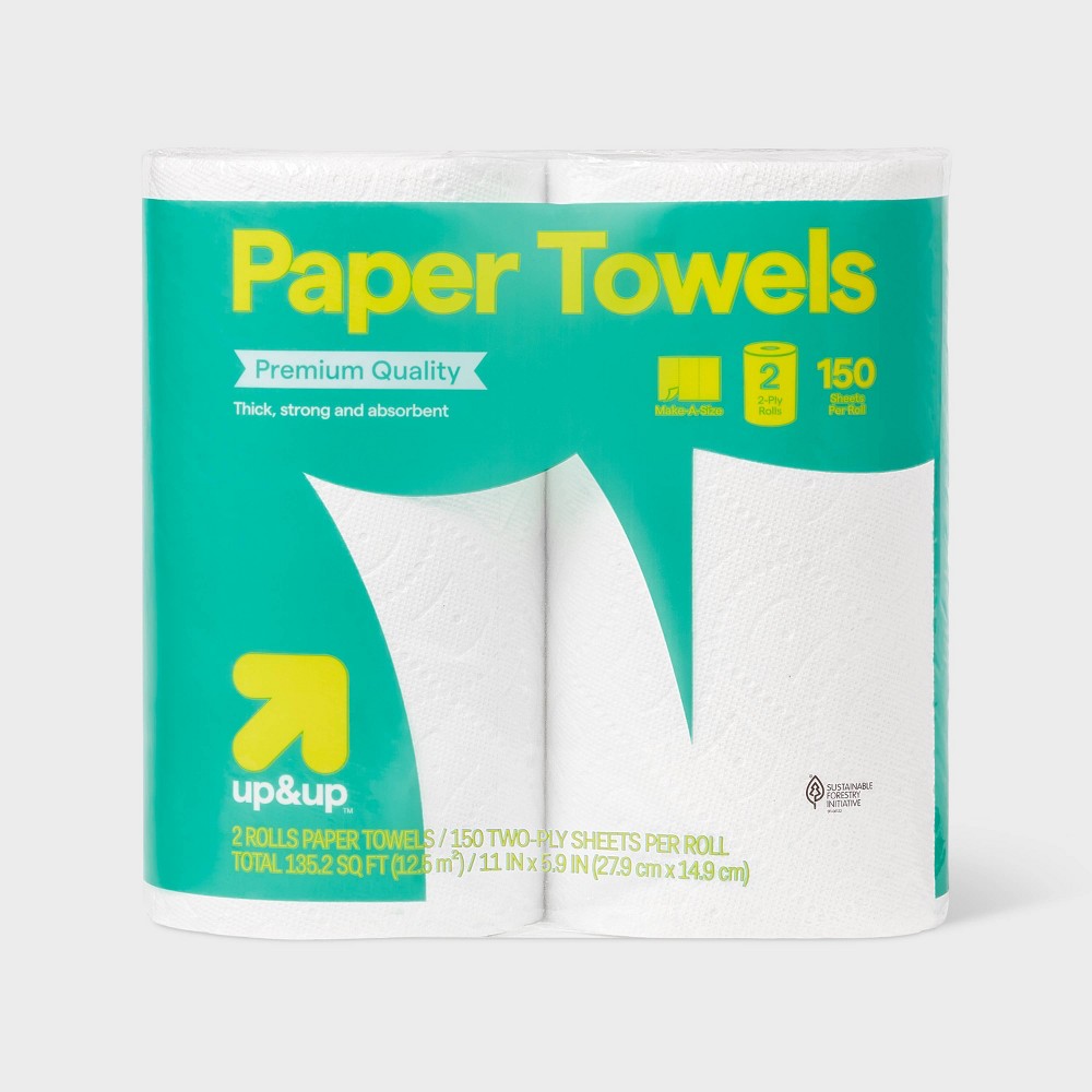 Make-A-Size Paper Towels - 150 sheets - 2 Rolls - up&up™ (Case of 6 packs) 