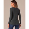 Allegra K Women's Ribbed Knit Long Sleeve Square Neck Tee Top - 4 of 4