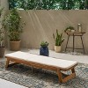 Christopher Knight Home Paul Outdoor Acacia Wood Adjustable Chaise Lounge with Cushion - 2 of 4