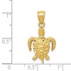 Black Bow Jewelry 14k Yellow Gold Diamond Cut and Textured Sea Turtle Pendant - 4 of 4