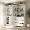 Famapy Modular Kitchen Pantry Cabinet with Light & Glass Doors - 3 of 4