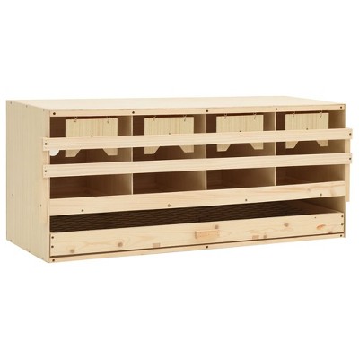 vidaXL Chicken Laying Nest 4 Compartments 41.7"x15.7"x17.7" Solid Pine Wood