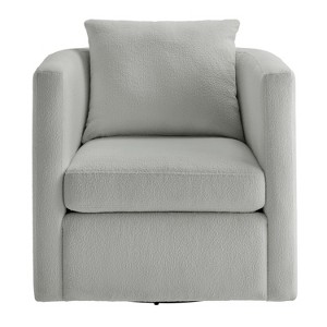 TiramisuBest Light Grey Performance Fabric Swivel Barrel Chair - 1 of 4
