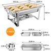 Stainless Steel Chafing Dishes for Buffet - Rectangular Buffet Servers with Lids, Ideal for Catering, Parties, Dinners & Kitchen Use, Silver - 3 of 4