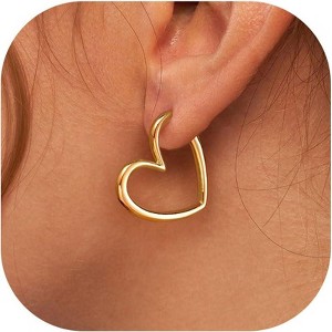 Gold Huggie Earrings for Women-14k Real Gold Plated Hoop Earrings Hypoallergenic Lightweight Hoops Gifts - 1 of 4