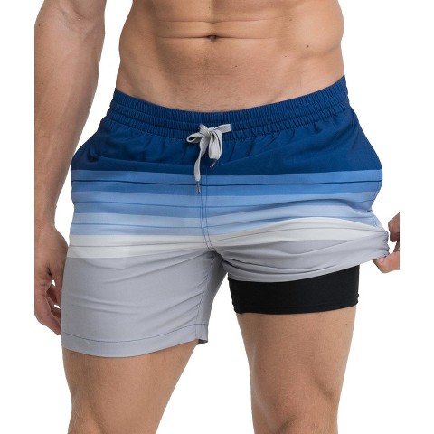 Мужские брюки Boards Men's 5.5" Compression Liner Eclipse Twilight Stripe Bathing Suit | Large