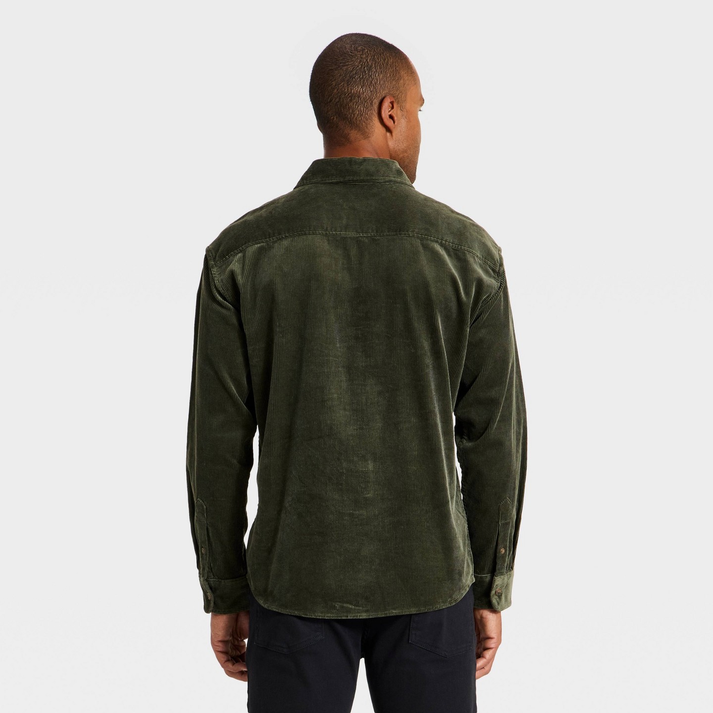 Мужская рубашка Goodfellow & Co Vintage Long Sleeve Corduroy, цвет: Зелёный — фото 2