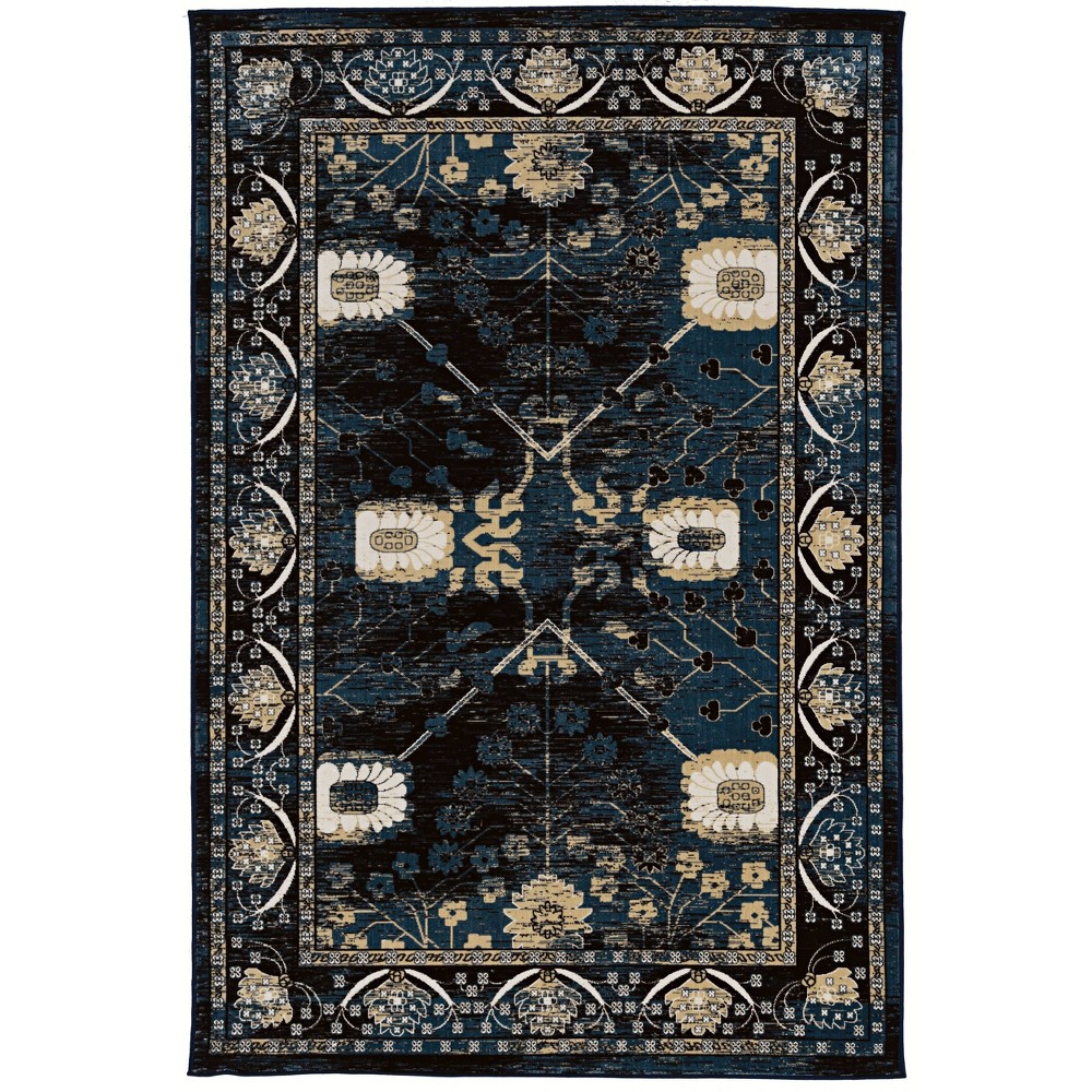 9'x12' Vintage Collection Zeigler Rug Navy - Linon