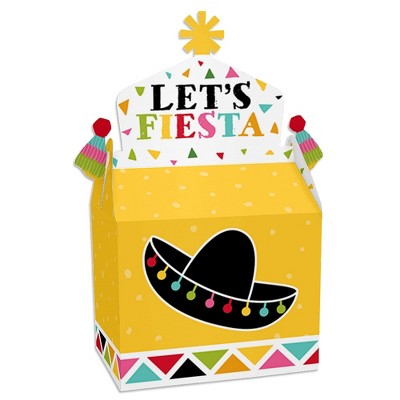 Big Dot of Happiness Let's Fiesta - Treat Box Party Favors - Mexican Fiesta Goodie Gable Boxes - Set of 12