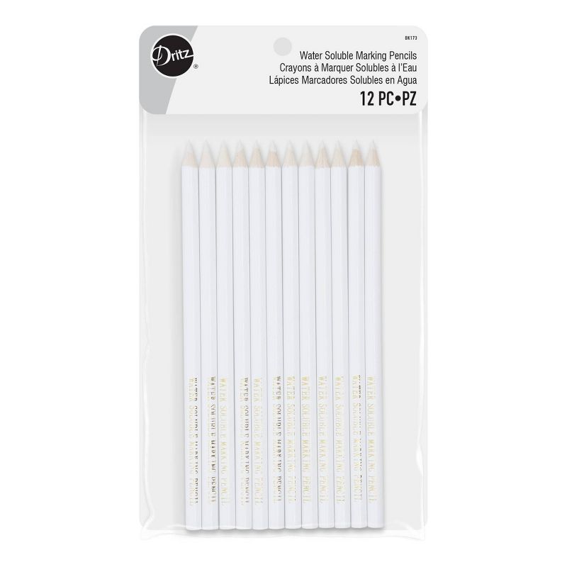 Dritz 12ct Marking Pencils Water Soluble White, 1 of 4
