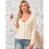 Clearlove Sophisticated Women's Reversible V Neck Cardigan Two Way Wear Pure Color Knit Open Front or Pullover Style - 3 of 4