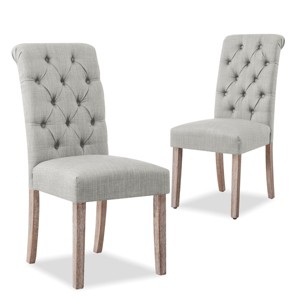 Subrtex Modern Linen Fabric Dining Chair For Home/Kitchen/Living Room, Set Of 2 - 1 of 4