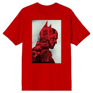 The Batman Silhouette Strikes Again Men's Red T-Shirt - 1 of 1