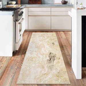 Machine Washable Non-Slip Rubberback Runner Modern Abstract Geometric Print Carpet Traditional Area Rug for Hallway, Bedroom, Living Room - 1 of 4