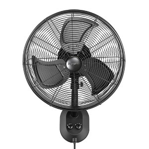 Mule Outdoor Wall Mount Oscillating Wet Rated Fan, Strong Airflow, 3 Speeds, 300 Degree Oscillation, 8 Foot Corded Electric, Matte Black - 1 of 4