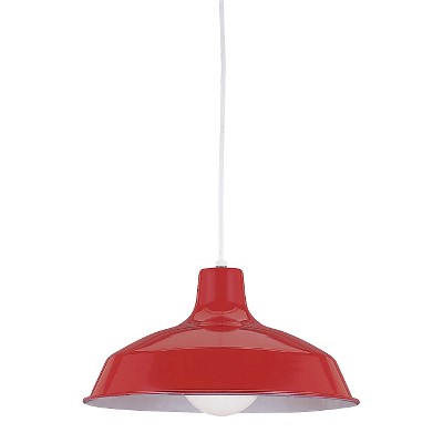 8.25" Painted Shade Pendants One Light Pendant Red - Sea Gull Lighting