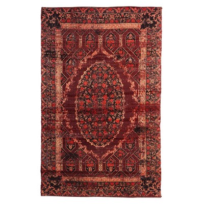 Evergreen Cape Craftsmen Brown with Red Digitally-Printed Indoor/Outdoor  Rug  4'x6'