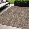 Brown Gray And Charcoal Oriental Washable Indoor Outdoor Area Rug - 2 of 4