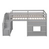 NicBex Twin Size Bunk Bed with Storage Ladder Bed Frame with Guardrails and Window, No Spring Box Required - 3 of 4