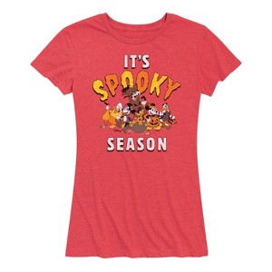 Women's Disney It's Spooky Season Short Sleeve Graphic T-Shirt - Heather Red - 1X - 1 of 4