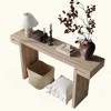 KIGFTSOD Rustic Farmhouse Console Table , Distressed Wood Finish Entryway Sofa Side Table for Living Room, Hallway, Beige - 3 of 4