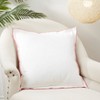 Saro Lifestyle Celena Collection Whip Stitched Flange Design Throw Pillow, White, 20"x20" - 3 of 3
